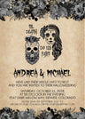 Skeleton Bride And Groom Halloween Wedding Invitations
