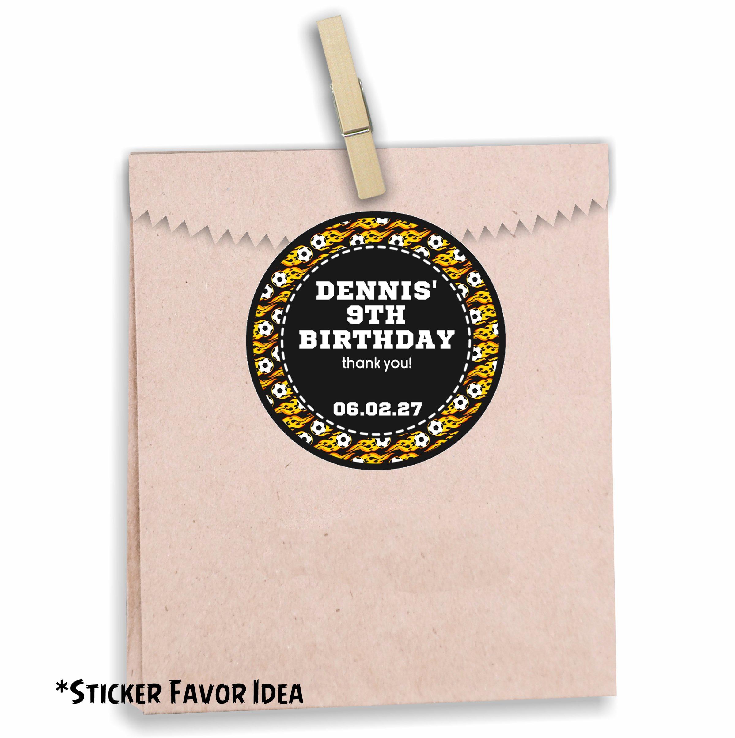 Soccer Birthday Party Stickers Or Favor Tags