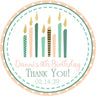 Soft pastel candles birthday favor label