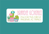 Southwestern cactus return address labels