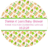 Southwestern cactus theme baby shower favor stickers