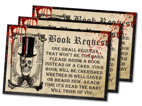 Spooky Gothic Halloween Book Request Cards Printable