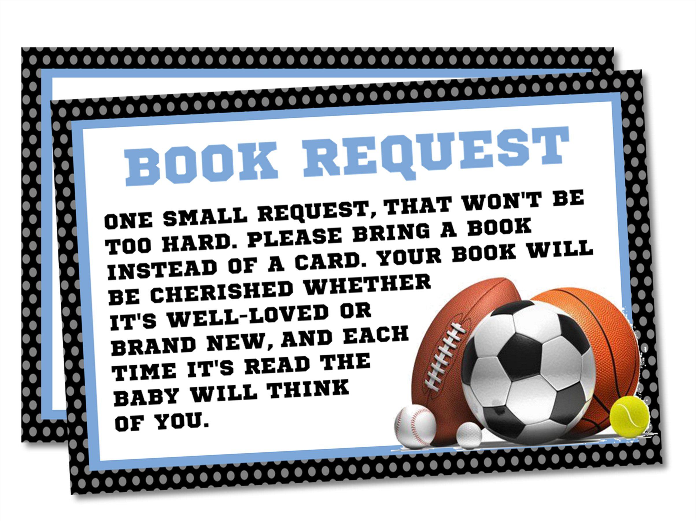 Sports Book Request Cards