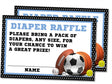 Sports Ball Baby Shower Diaper Raffle Tickets Printable PDF Download