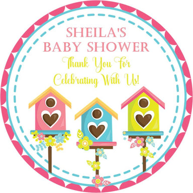 Spring Birdhouse Baby Shower Stickers Or Favor Tags