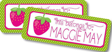 Strawberry Back To School Supply Name Labels