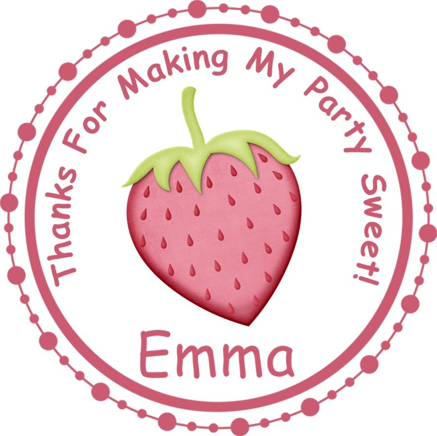 Strawberry Birthday Party Stickers