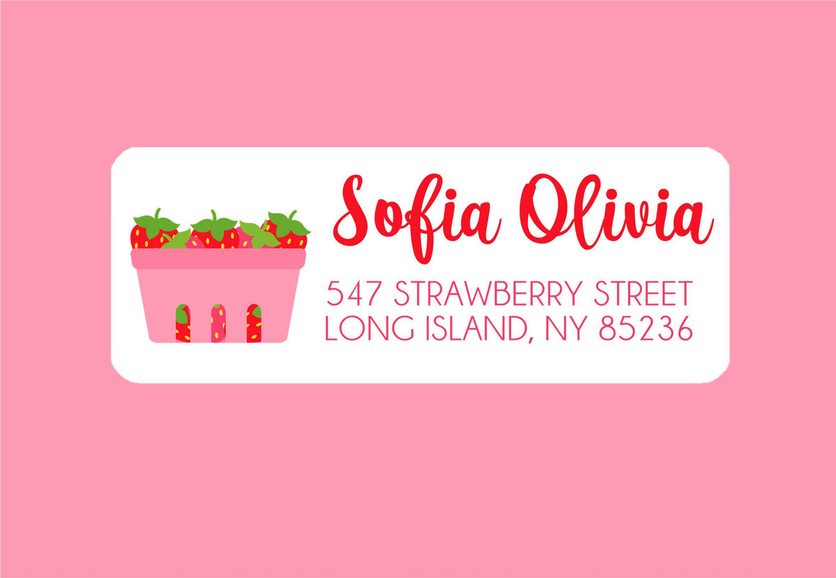 Strawberry personalized address labels