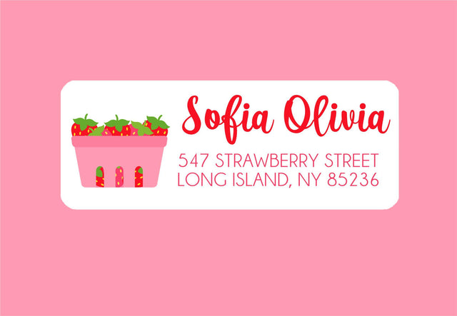 Strawberry personalized address labels