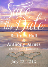 Sunset beach wedding save the date cards