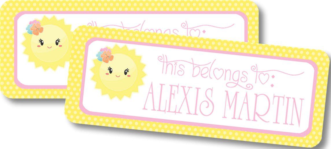 Sunshine Back To School Supply Name Labels