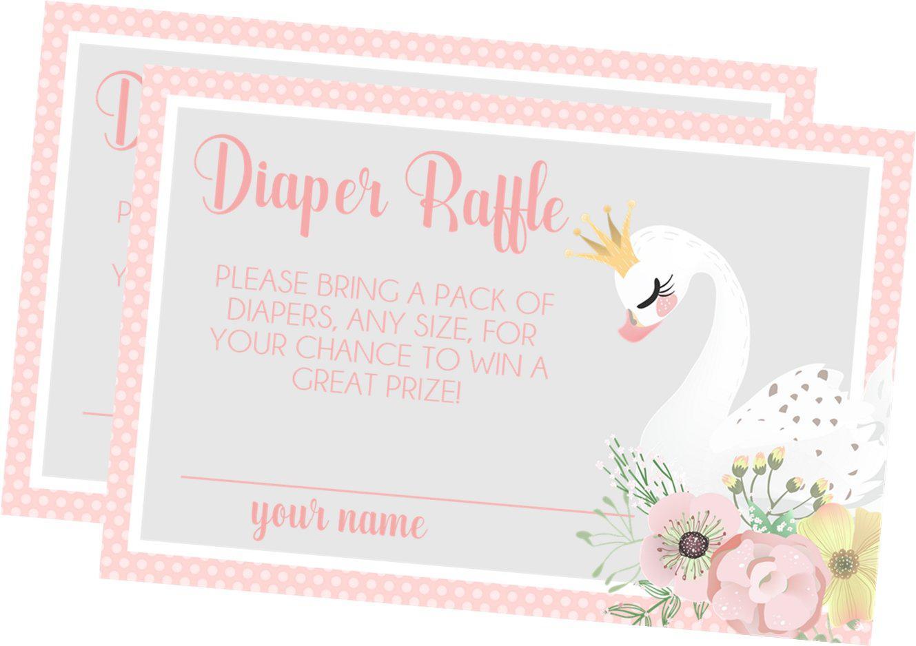 Swan Diaper Raffle Tickets