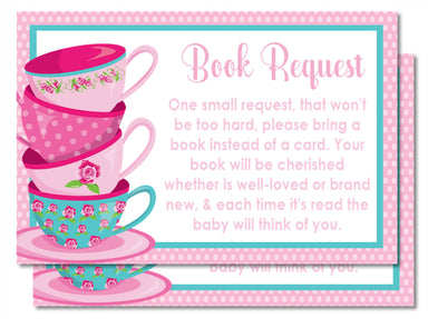 Tea Party Book Request Cards