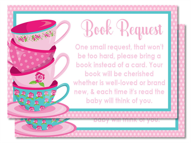 Tea Party Baby Shower Book Request Instant PDF