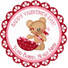 Teddy Bear Valentine's Day Stickers