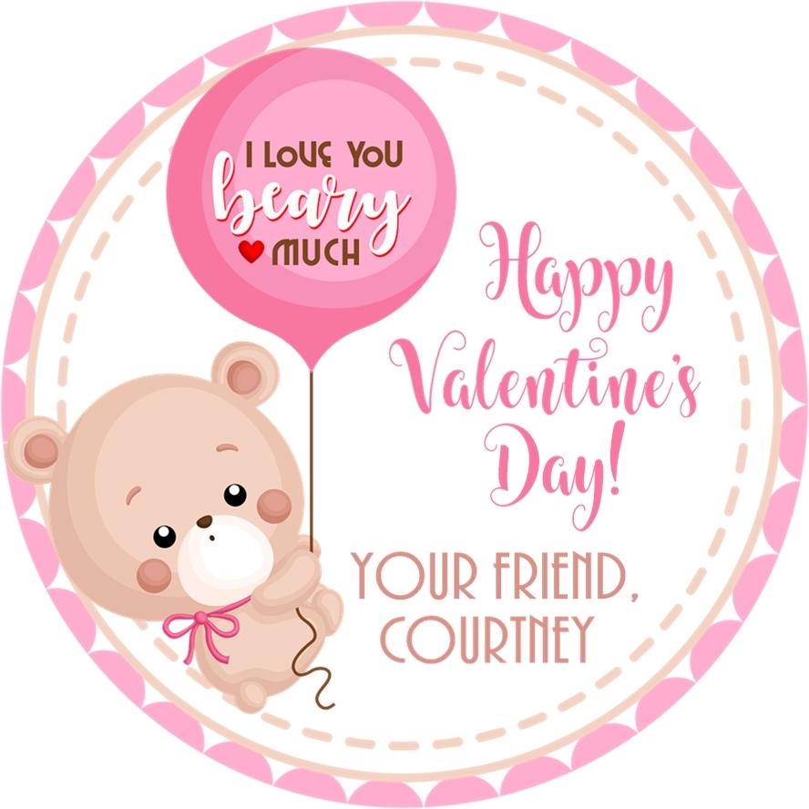 Teddy Bear Valentine's Day Stickers