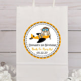 Teddy bear airplane birthday sticker