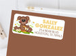 Teddy bear personalized address labels on envelope