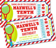 Tennis Birthday Party Ticket Invitations
