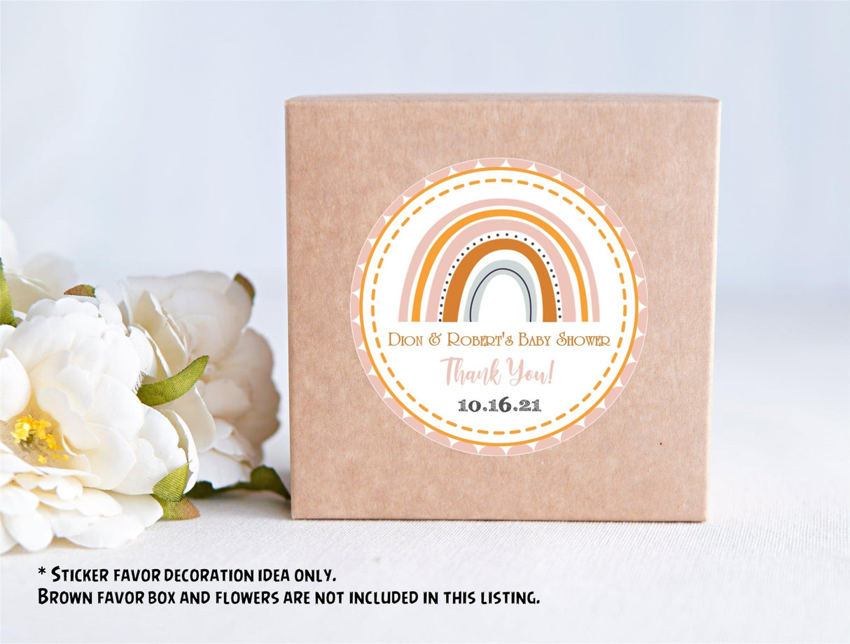 Terracotta rainbow birthday sticker