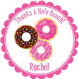 Thanks a Hole Bunch donut favor sticker in pink