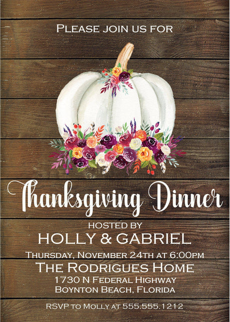 Thanksgiving Dinner Invitations