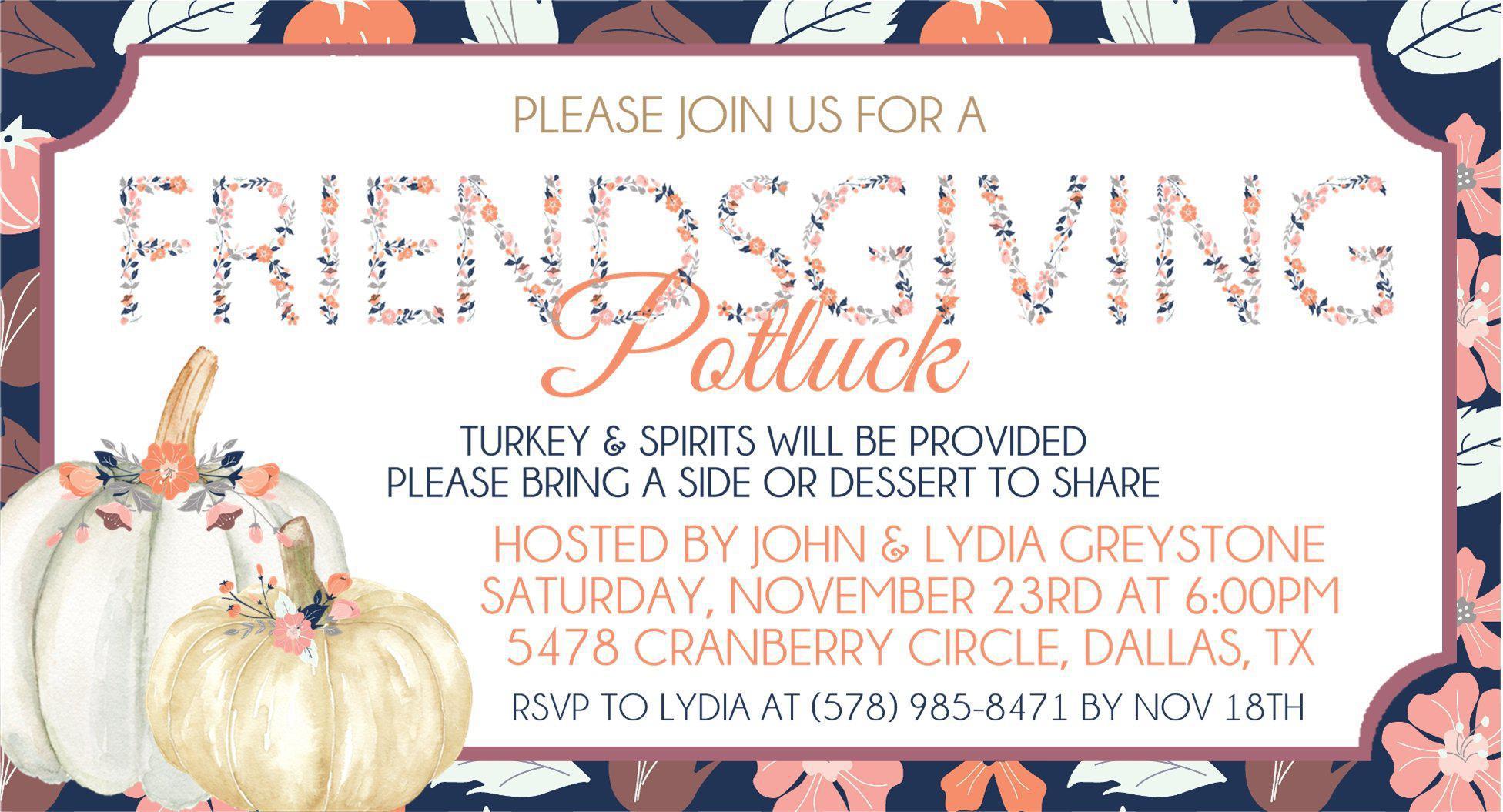 Thanksgiving or Friendsgiving Invitations