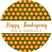 Thanksgiving sticker with repeating pumpkin pattern background