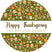Thanksgiving sticker with woodland owl fall pattern