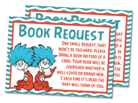 Thing 1 & Thing 2 Baby Shower Book Request Instant PDF