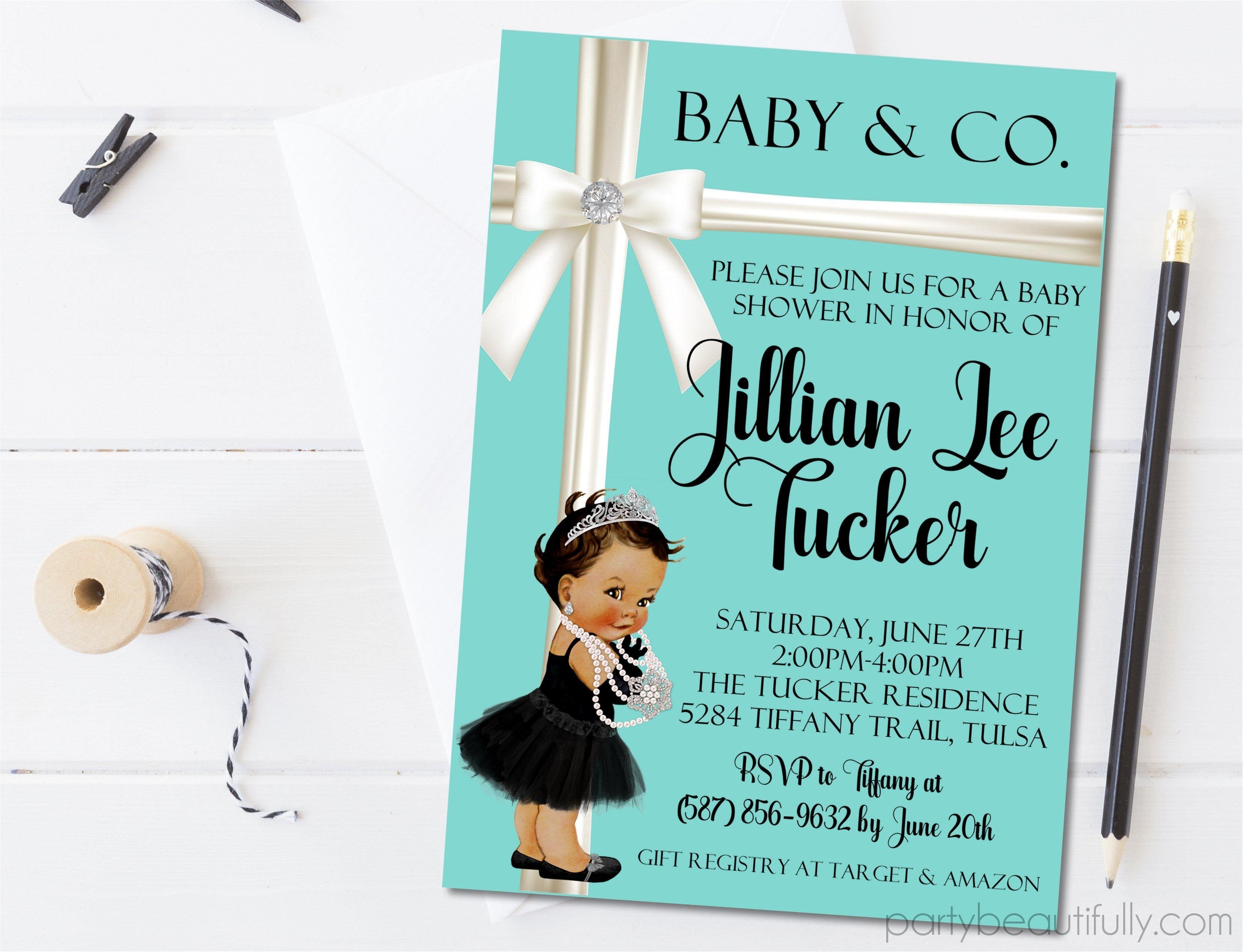 Tiffany Baby & Co. Baby Shower Invitations