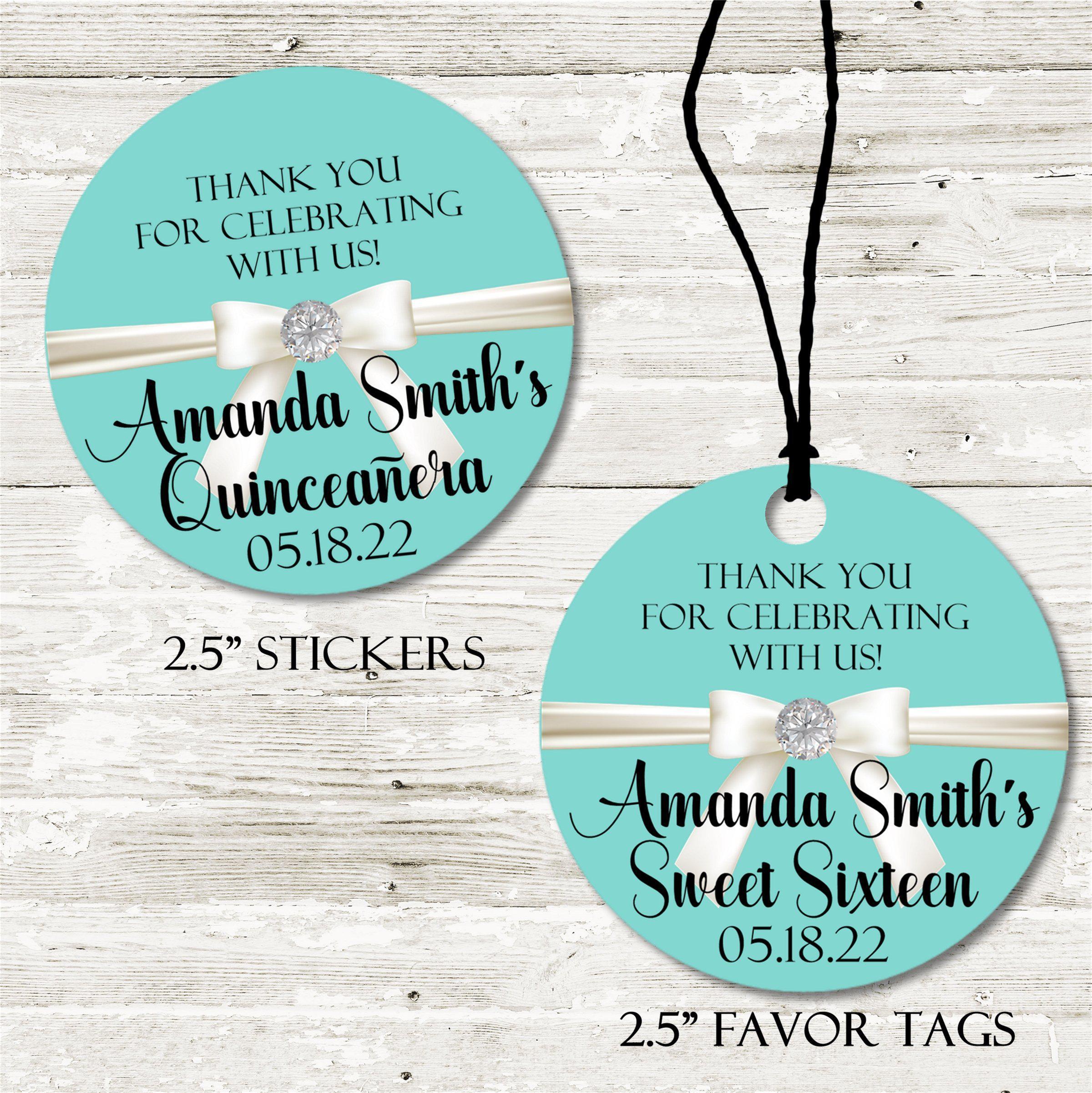 Tiffany & Co. Quinceanera Stickers Or Favor Tags