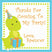 Toddler dinosaur party favor label in green and blue