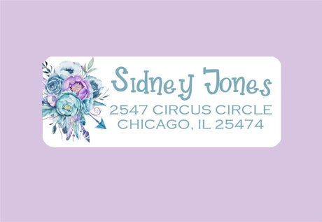 Tribal arrow address labels with boho floral design