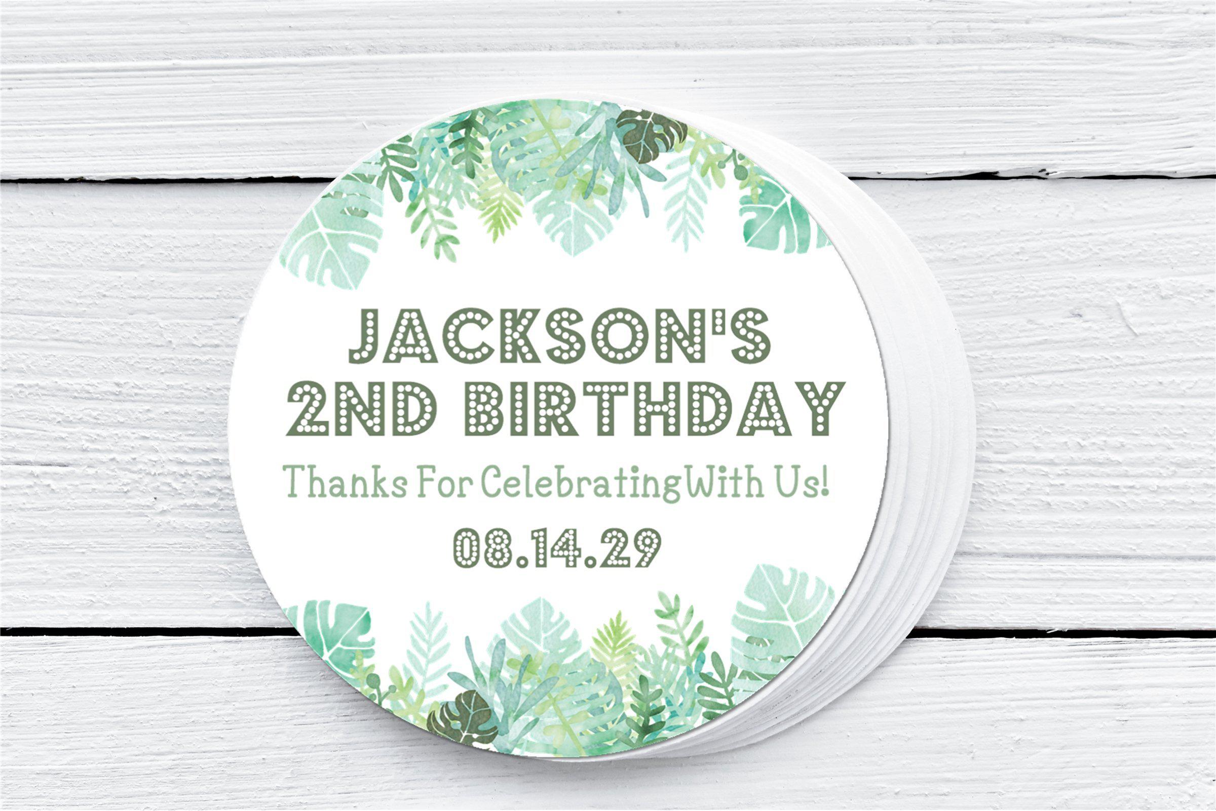Tropical Birthday Party Stickers Or Favor Tags