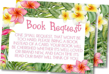 Tropical Baby Shower Book Request Instant PDF
