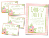 Tropical Flamingo Baby Shower Diaper Raffle Tickets Printable PDF Download