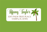 Tropical palm return address label design