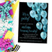 Turquoise And Black Balloon Birthday Party Invitations