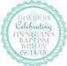 Turquoise Baptism Stickers Or Favor Tags