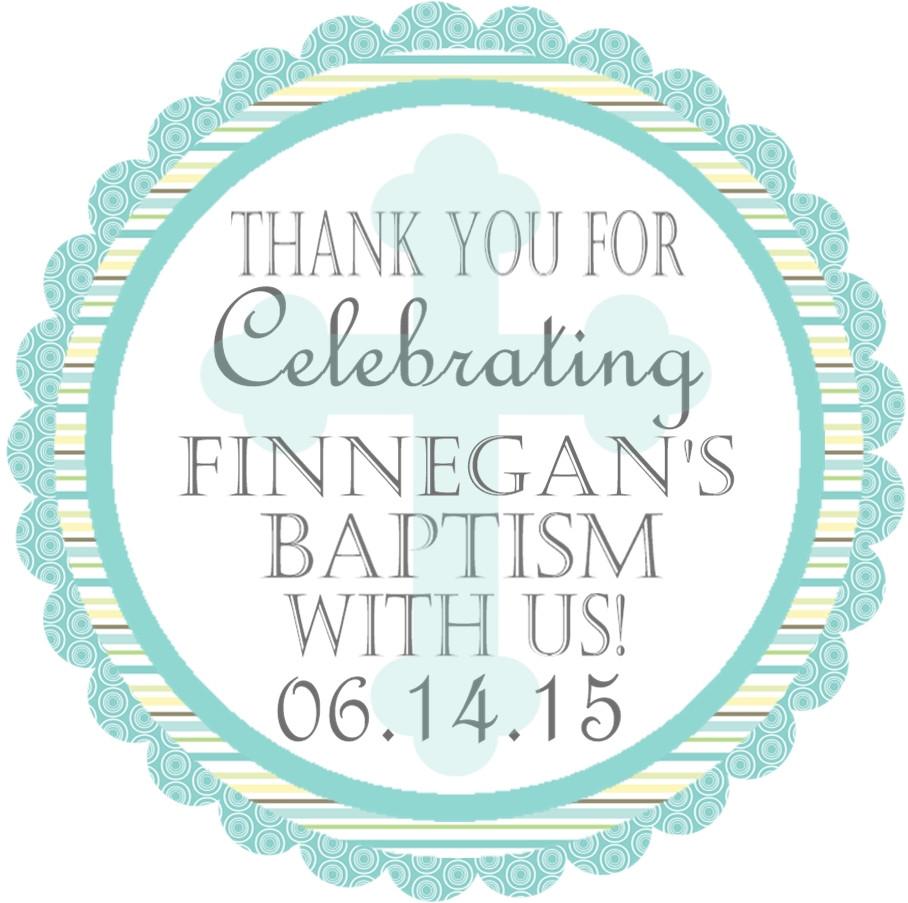 Turquoise Baptism Stickers Or Favor Tags