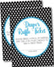 Turquoise, Black & White Polka Dot Diaper Raffle Tickets