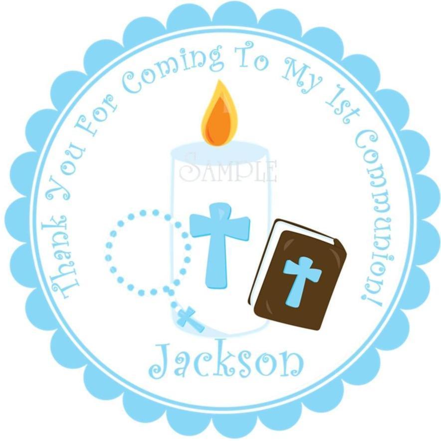 Turquoise First Communion Stickers