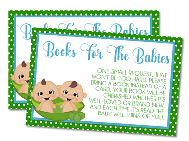 Twin Boys Peas In A Pod Book Request Cards