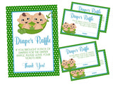 Twin Peas in a Pod Boys Baby Shower Diaper Raffle Sign and Tickets Printable PDF Download