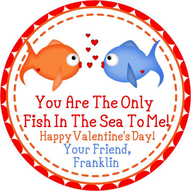 Two Fish In The Sea Valentine's Day Stickers