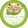 Two peas in a pod twin baby thank-you label