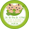 Two peas in a pod twin baby thank-you label