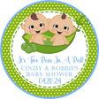 Two peas in a pod twin boys thank-you label