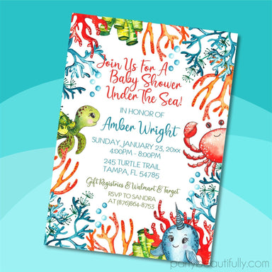 Under The Sea Baby Shower Invitations